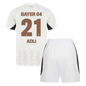 Billiga Bayer Leverkusen Amine Adli #21 Bortatröja Barn 2024-25 Kortärmad (+ Korta byxor)